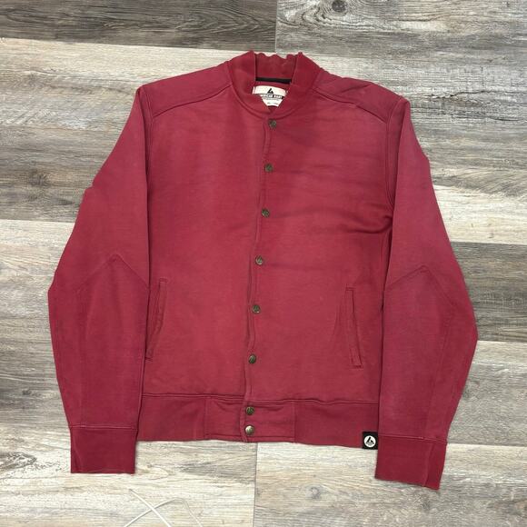 American Giant Red Mens XL Snap Button Up USA Made Sporty Baseball Bomber Jacket - Picture 1 of 9
